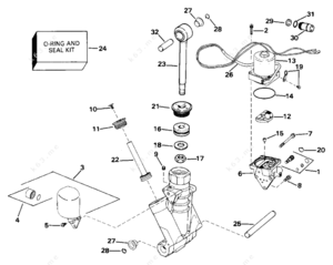 Johnson 88 spl 1993 diagram for tilt trim