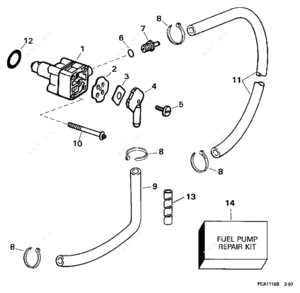 Johnson 90 v4 outboard fuel pump diagram