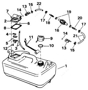Johnson outboard motor 6-gallon fuel tank parts diagram