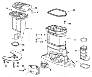 Johnson outboard motor diagram 2 h.p lower cover mount bracket