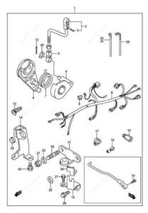 Kawasaki 451v throttle rod spring attachment location
