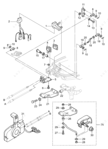 Kawasaki mule clip for gear linkage cabe