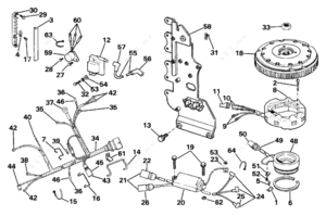 Magnito system small engins componets illistration