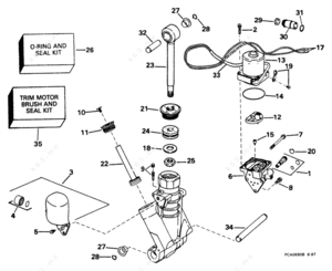 Manual release valve for a johnson trim tilt outboard motor