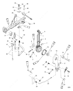 Mercury 15 hp outboard manual shifter lever