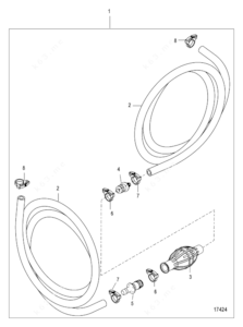 Mercury 32-96080t 1 fuel line diagram