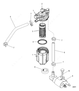 Oil filter for 2008 mercury 15 hp 4 stroke parts diagram