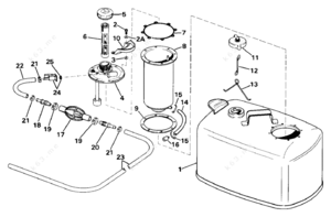 Omc fuel tank housing
