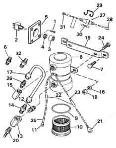 Outboard engine priming pumps diagram