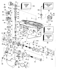 Outboard motor counter rotation gear boxe