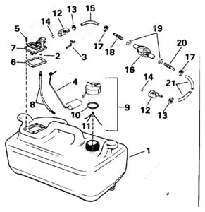 Outboard motor gas tank parts