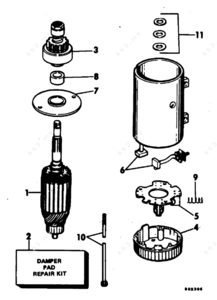 Outboard motor recoil assembly on evenrude 1981