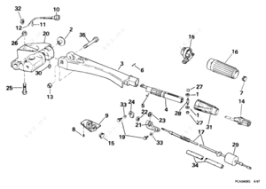 Outboard steering parts
