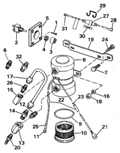 Parts break down pump assy. e108560