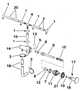 Parts breakdown on a thompson pump v 654