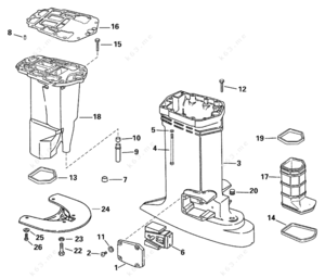 Parts connected to the starter housing diagram