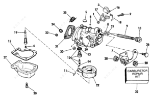 Parts diagram for carburetor 530071632
