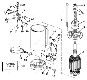 Parts of an electric motor diagram