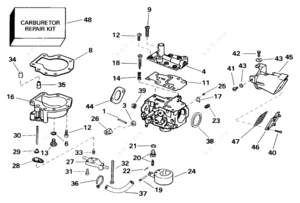 Parts of toshiba 6 hp outboard carburetor
