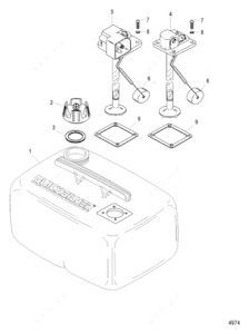 Picture of tank broken down with parts diagram