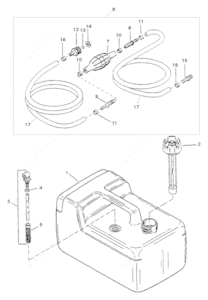 Plastic 2 gallon fuel tank