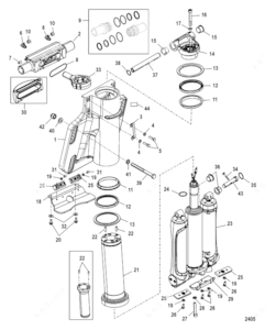 Power steering cylinder parts diagram