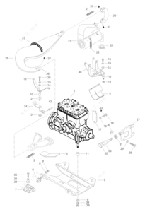 Ski doo 583 engine total layout and dimensions