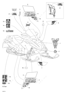 Snowmobile skid diagram