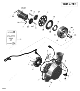 Starter for bombardier 2005 400 rewind starter