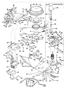 Starter motor parts assembly sketch