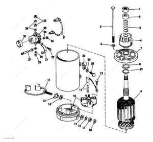 Starter wiring for johnson outboard j115gledr