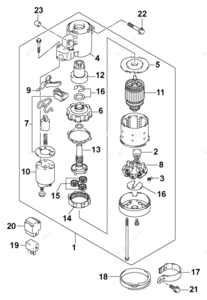Takeuchi 140 starter motor repair parts diagram