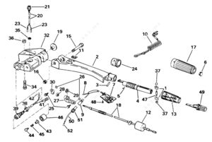 Tiller throttle assembly for 28 horse johnson 1996