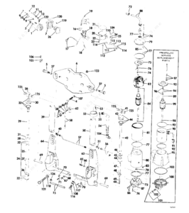 Timing marks on a 1975 15hp evinrude engine