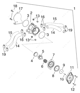 Water flow illustration of evinrude e tec 250