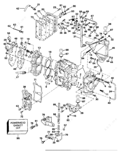Water passage diagram for evinrude 50573b