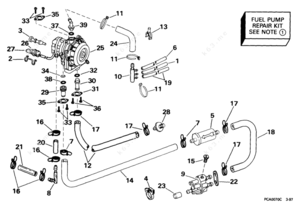 Water pump for 1999 50 hp nissan outboard motor parts