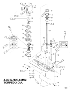 What diameter is a mercury outboard spline shaft diagram