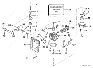Where is carburetor located on a 1994 8hp johnson outboard