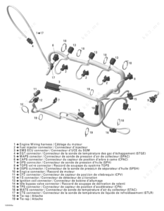 Wiring harness on a 4tec seadoo engine